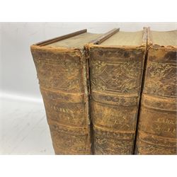 19th century and later leather bound books, to include Froissart, Sir John; Chronicles of England, France, Spain, Portugal, Scotland... two volumes London, 1812, Lyttleton, George: The History of England... two volumes London 1806, Clarke Adams; The Holy Bible, in six volumes, London 1836 and five other books 