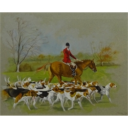 Chris Mills (British 20th century): 'Bramham Moor' Hunt, watercolour signed titled and dated '90, 35cm x 43cm