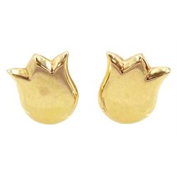 Cartier pair of 18ct gold tulip earrings, hallmarked, boxed