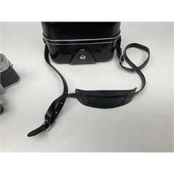 Zeiss Ikon Contarex Bullseye camera body, serial no. T92257, with 'Carl Zeiss planar 1:2 50mm' lens, serial no. 2374659, in Contarex ever ready case