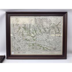 Two framed maps, of Keswick & Ambleside, Pickering & Thirsk, together with a countryside scene