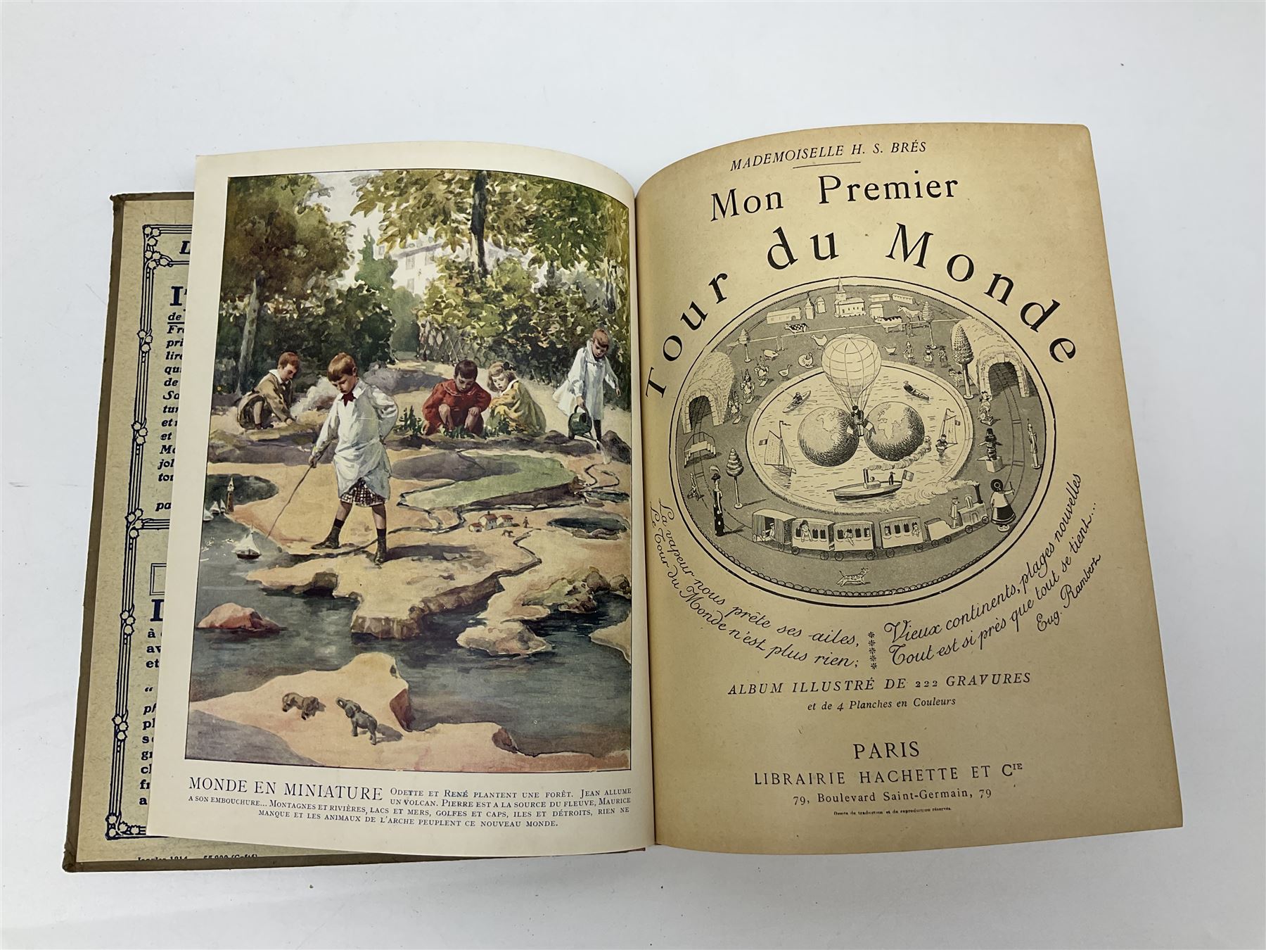 Three Childrens books, comprising Father Tuck's Once Upon a Time and two french books by Hachette et Cie, together with a folder of Ours The Magazine of Reckitts