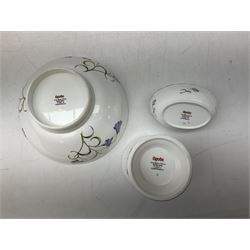 Spode Campanula pattern tulip vase, footed bowl and covered trinket dish, together with six Jlmenau dishes and three other vases 