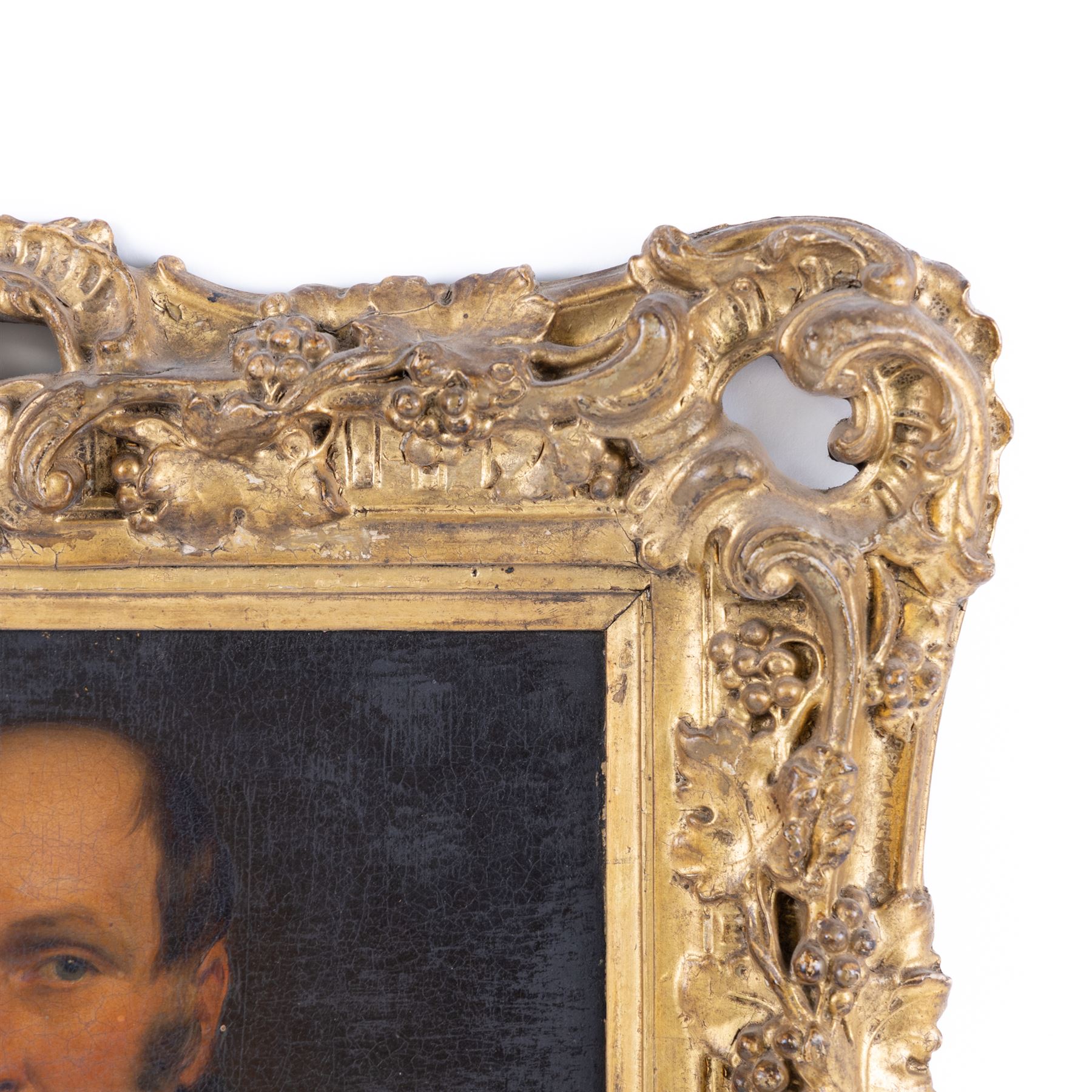 Attrib. Sir John Watson Gordon (Scottish 1788-1864): Portrait of a Gentleman, oil on panel unsigned, inscribed and attributed verso 32cm x 27cm in ornate 19th century swept gilt frame