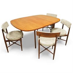 G-Plan - ‘Sierra’ teak extending dining table with a set of four ‘Fresco’ dining chairs, t...