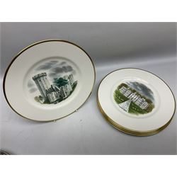 Pair of 19th century Ashworths Ironstone meat plates, with impressed and printed marks to reverse, and set of eight Wedgwood collectors plates
