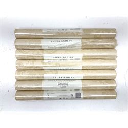 Seven rolls of Laura Ashley Delaney Gold wallpaper (W10m, W53cm)