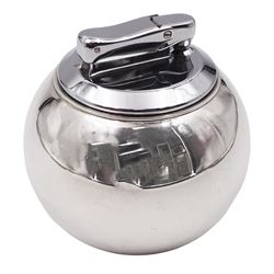 Modern silver mounted 'Witchball' table lighter, of plain spherical form, hallmarked William Comyns & Sons Ltd, London 1974