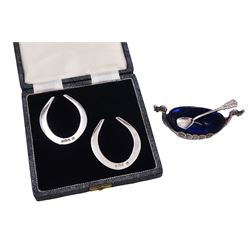 Pair of mid 20th century silver horsesho