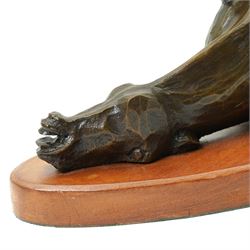 Robert Campbell figure 'Rolling Horse', limited edition no. 2/25, on wooden plinth, with certificate, L39cm