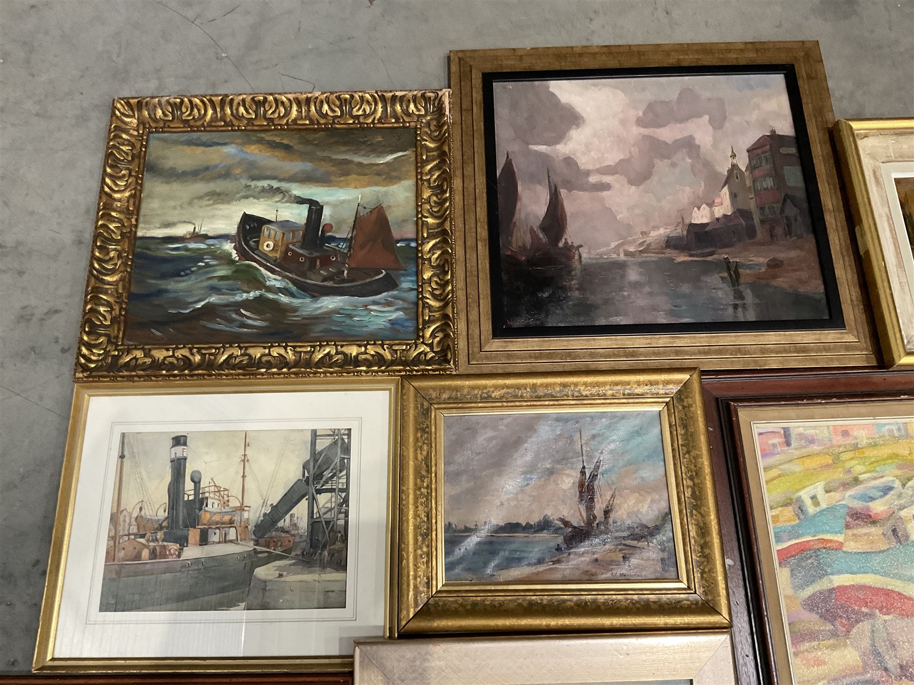 Collection of landscape oil paintings, artists including Byron Winston Warmby, Geoffrey Jenkinson, Valter Berzins, WL Crispe, Manner of Owen Bowen, and an Alan Yates watercolour (11)