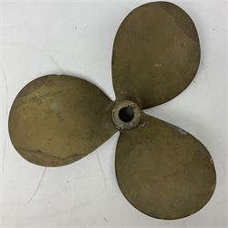 Bronze three-blade propeller marked Thornycroft T7539 and 15 3/4