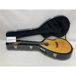 Brazilian Giannini Craviola twelve string acoustic guitar, with Fishman Premium Blend onboard pickup, in fitted hard case 