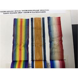 WWI trio of medals comprising British War Medal, Victory Medal and 1914-15 Star awarded to S2SR-01529 Pte. W. Merry A.S.C.; all with ribbons