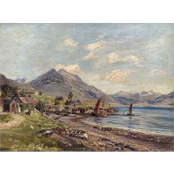Herbert F Royle (British 1870-1958): Outer Hebrides Lochside, oil on canvas signed 45cm x 60cm