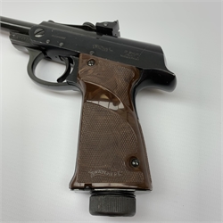 Walther .177 CO2 powered air pistol model LP53 with John Walker conversion, serial no.014371 L31cm, with associated paperwork