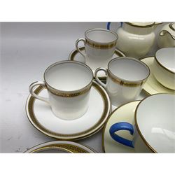 Six Shelley Athens pattern coffee cups and saucers, together with six Coalport Revelry coffee cups and saucers, and a Wedgwood tea set for two people