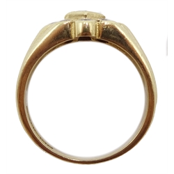  9ct gold cubic zirconia and garnet dress ring, hallmarked  