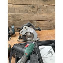 Two Bosch routers, circular saw and Parkside band file - THIS LOT IS TO BE COLLECTED BY APPOINTMENT FROM DUGGLEBY STORAGE, GREAT HILL, EASTFIELD, SCARBOROUGH, YO11 3TX