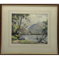 Robert Leslie Howey (British 1900-1981): 'Derwentwater', watercolour signed, titled on label verso 28cm x 33cm