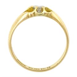 Edwardian 18ct gold single stone old cut diamond ring, Chester 1905, diamond approx 0.30 carat