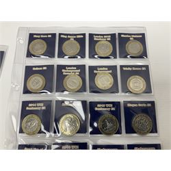 Mostly United Kingdom Queen Elizabeth II commemorative two pound  coins, including 2017 'Jane Austen', 2018 'Sea King', 2018 'Vulcan' etc face value of UK coins approximately 98 GBP