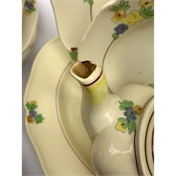 Royal Doulton Minden pattern dinner and tea wares, number D5334, together with a selection of silver plated flatware, most marked for Walker & Hall. 