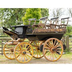 “The Duchess” Char-a-banc, ex. Bath Carriage Museum previously owned by B.J. Wicks & Son, Built by John Marstons, Birmingham.


A four wheeled horse drawn Char-a-Banc n named 