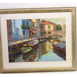  'Burano', pastel signed by David Allen (British 1945-), titled verso 44cm x 59.5cm   