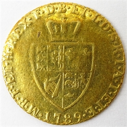  George III 1789 gold half 'spade' guinea   