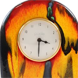 Poole Pottery Galaxy pattern vase, together with a Poole Pottery clock H22cm 