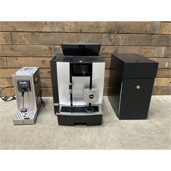 Jura GIGA X3 commercial coffee machine, Dualit Milk Frother and a Milk cooling cabinet, with other accessories