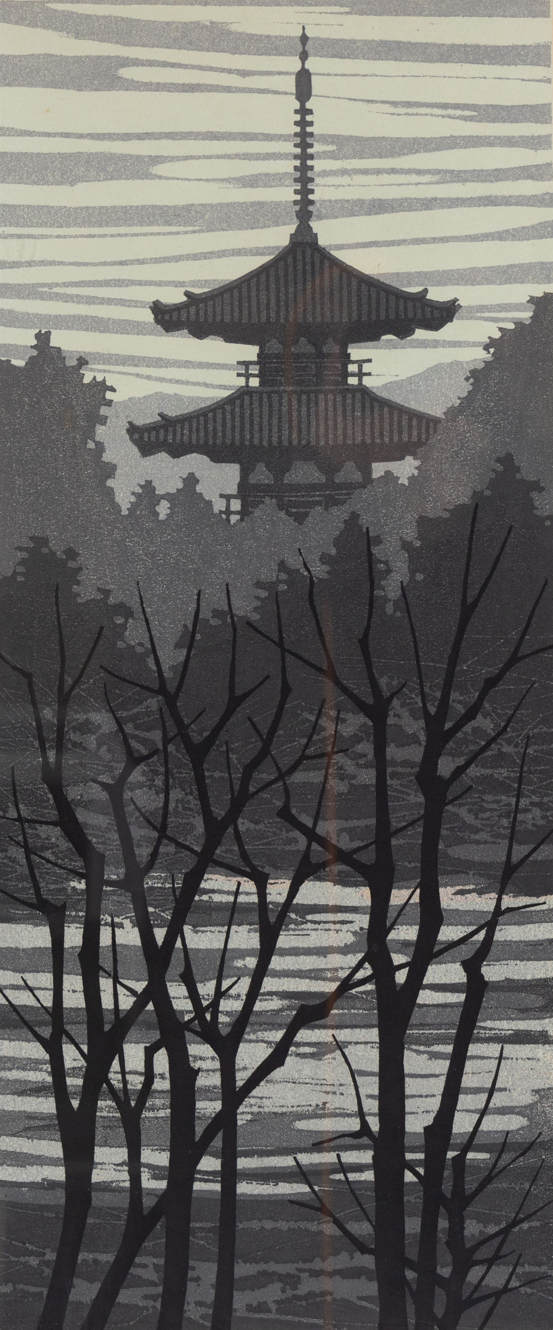 Fumio Fujita (Japanese 1933-): 'Ikaruga Village A' | Paintings
