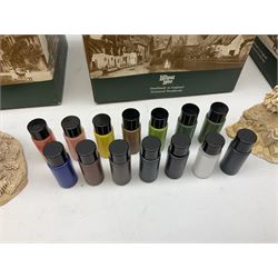 Ten Lilliput Lane models from the 'Paint Your Own' collection, to include cottages and plaques, all boxed, to include one boxed model with paints and brushes and a further box of paints