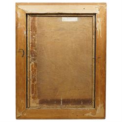 Cuzco School (Peruvian Colonial 19th century): Full Length Portrait of an Archangel Playing a Lute in Gilt Robes, oil on canvas laid onto board unsigned 56cm x 38cm