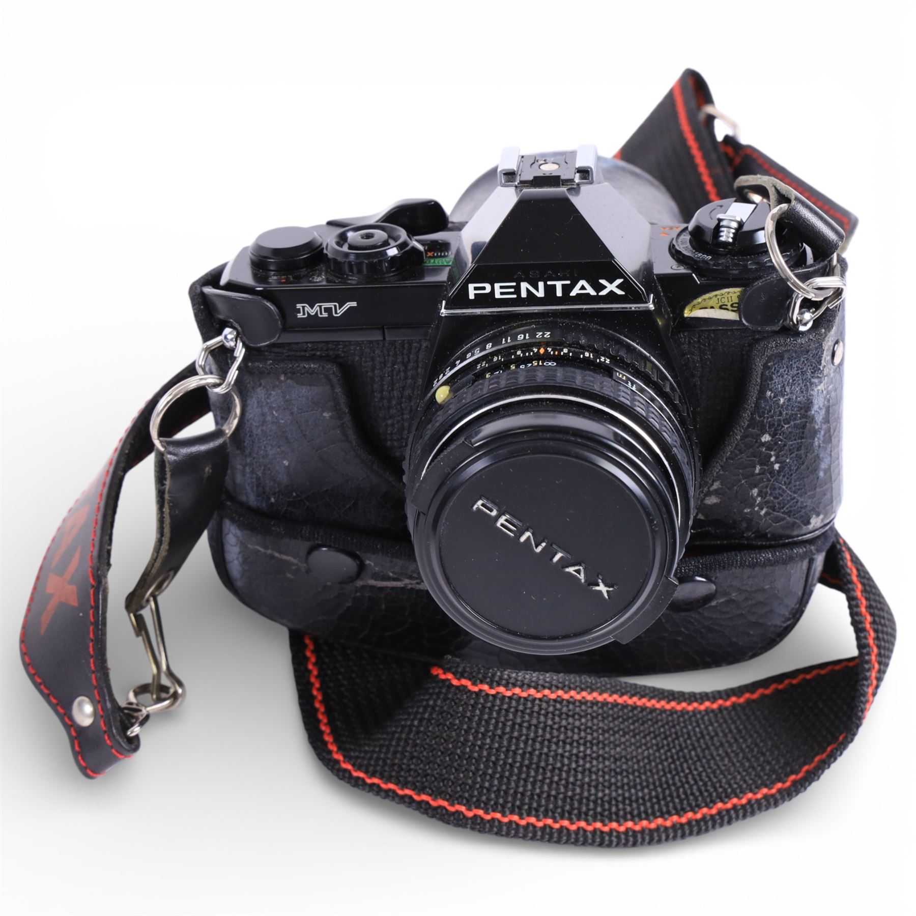 Pair of Tasco 10x50 binoculars, Pentax MV camera, four camera lenses and accessories