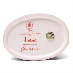 Royal Crown Derby paperweight, Zebra, exclusive edition for Harrods with gold stopper