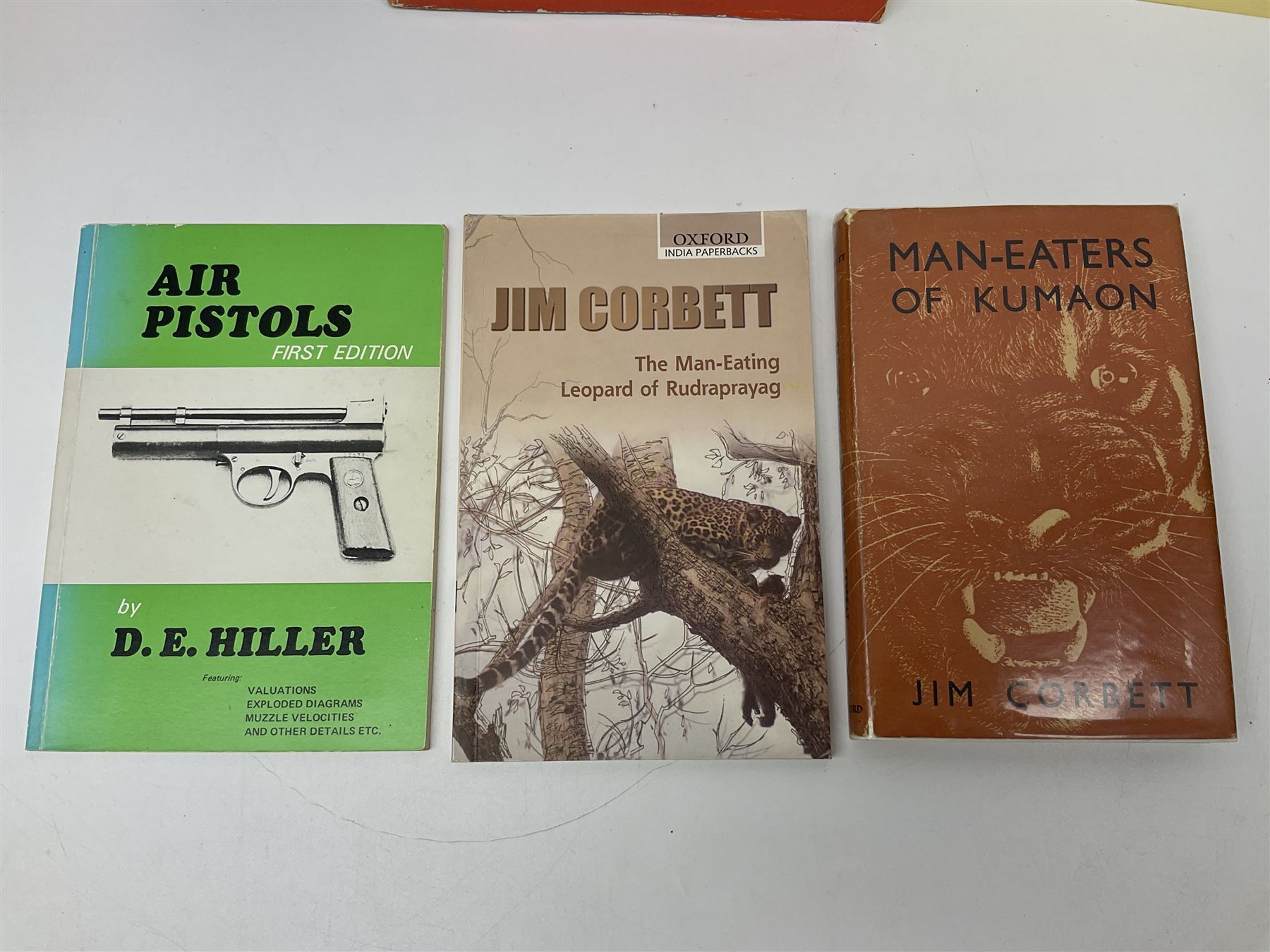 Collection of books, pamphlets and catalogues on guns and shooting including Colin Greenwood: Rook & Rabbit Rifle. 2006; Frank de Haas: Bolt Action Rifles. 1984 and Single Shot Rifles and Actions. 1969; Ian Skinnerton: .577 Snider-Enfield Rifles and Carbines. 2003 and two Small Arms Identification Series booklets; two Collectors Guides on Air Rifles by D.E. Hiller etc; and Bruce Bairnsfather Bystander's Fragments From France No.4