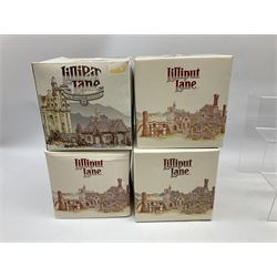 Four limited edition Lilliput Lane cottages, comprising Stockwell Tenement from the Scottish collection, Forget-Me-Not, Cotman Cottage and Stokesay Castle, all boxed with deeds