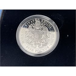 Commemorative Tristan Da Cunha coins including 2013 'The 60th Anniversary of the Coronation of Queen Elizabeth II Pure Silver Crown Set' cased with certificate,  2014 'World War I Silver Commemorative' one crown cased with certificate, 9ct gold 2012 half crown approximately 1 gram etc