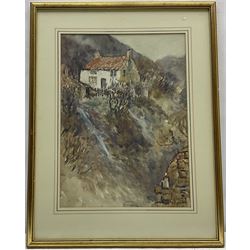 James William Booth (Staithes Group 1867-1953): Up Beck to Craig Lea Runswick Bay, watercolour signed 35cm x 25cm