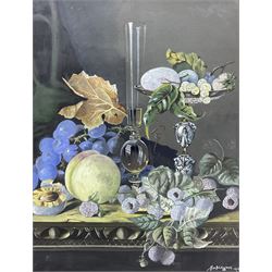 George Bridgman (Canadian 1864-1943): Still Life of Fruit and Berries, gouache signed and ...