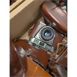 Eight Kodak Retinette cameras and similar, including IA, IB, IIIS models, most in leather cases