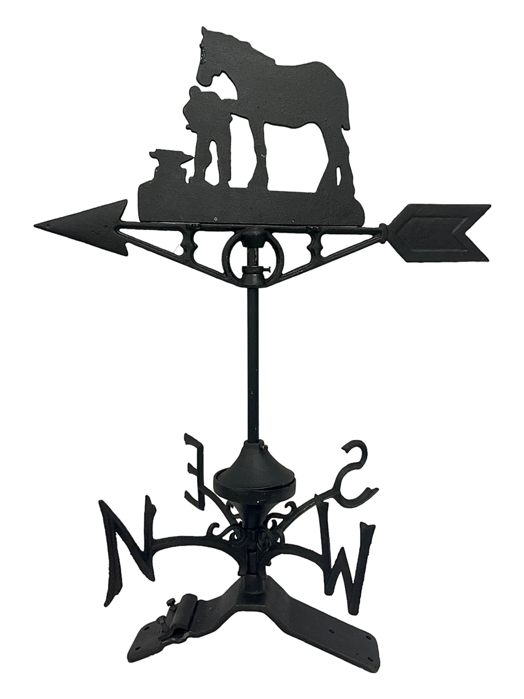 Ridge mounting weathervane with Blacksmith and horse finial, H65