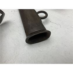 19th century Imperial German army heavy cavalry officers sword by Schnitzler and Kirschbaum, with 89cm single fullered steel blade and sheet steel basket hilt with teardrop cut-out and wire-bound leather grip L107.5cm overall; in steel scabbard with two suspension rings; and British Army 1822 Pattern Infantry Officer's sword in associated scabbard (2)