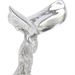 Reproduction Rolls Royce Sprit of Ecstasy car mascot, on circular black plinth, H35cm 