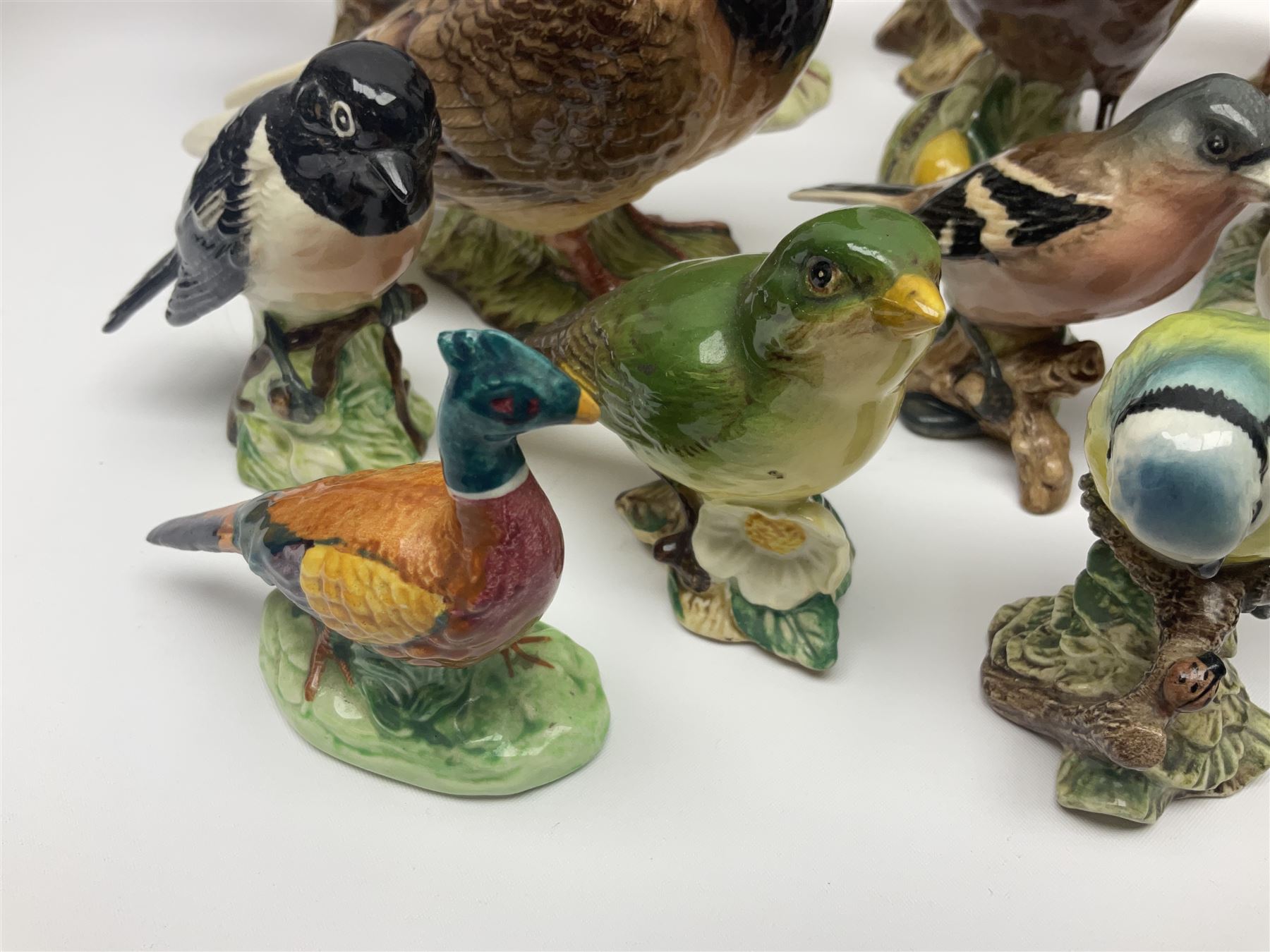 Collection twenty one of Beswick bird figures, to include Lapwing no 2416, Kingfisher no 2671, Red Pigeon 1383, Cuckoo no 2315, Nuthatch no 2418 etc