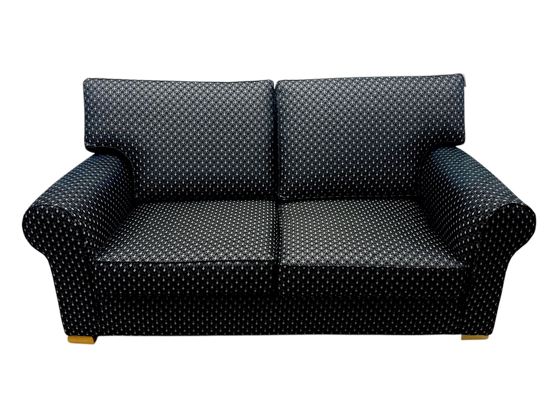 Multi-York - two-seat sofa upholstered in charcoal and silver fabric