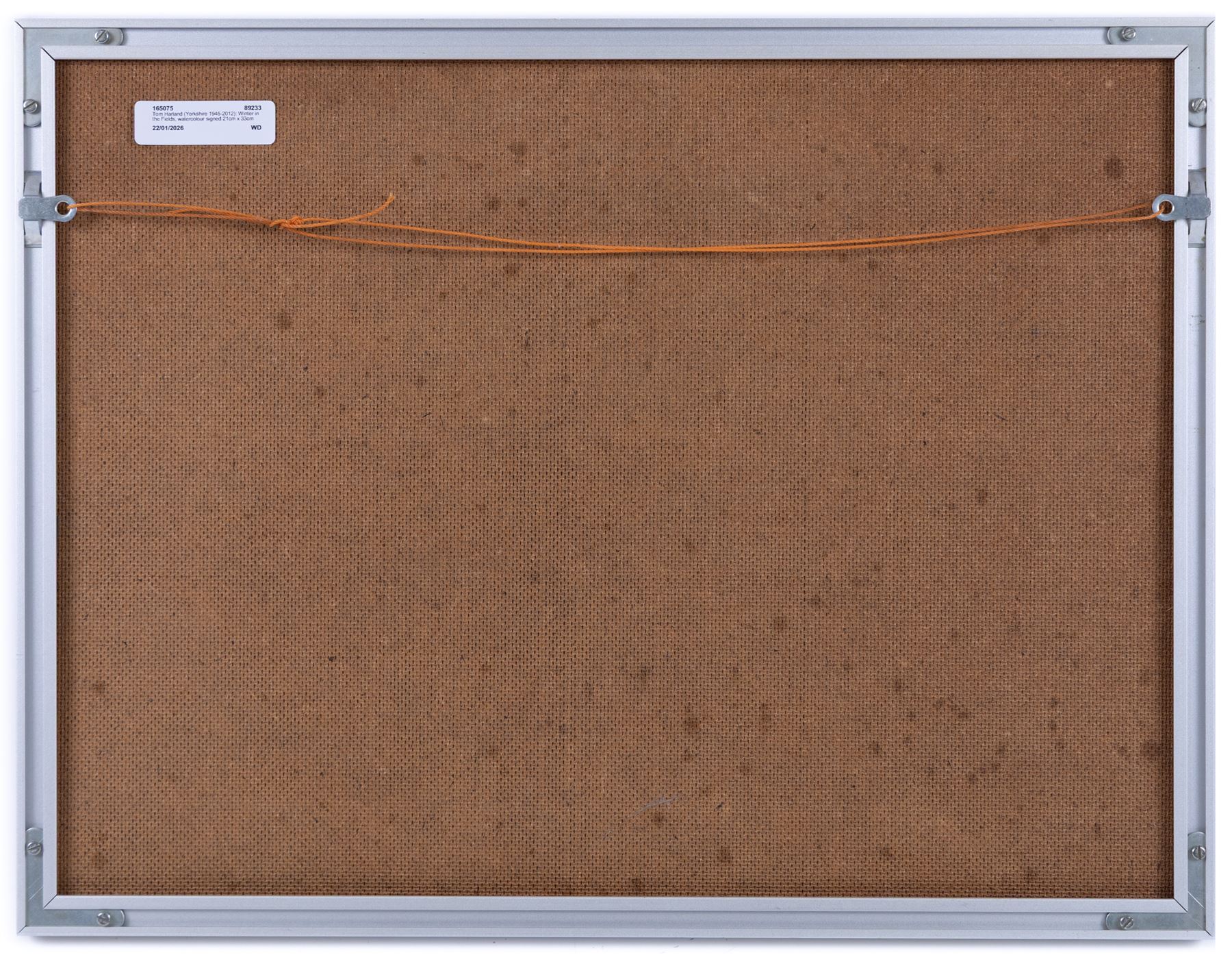 Tom Harland (Yorkshire 1945-2012): Winter in the Fields, watercolour signed 21cm x 33cm 