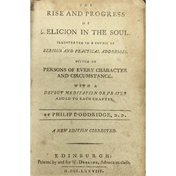 Philip Doddridge; The Rise and Progress of Religion in the Soul, W.Darling Edinburgh 1788